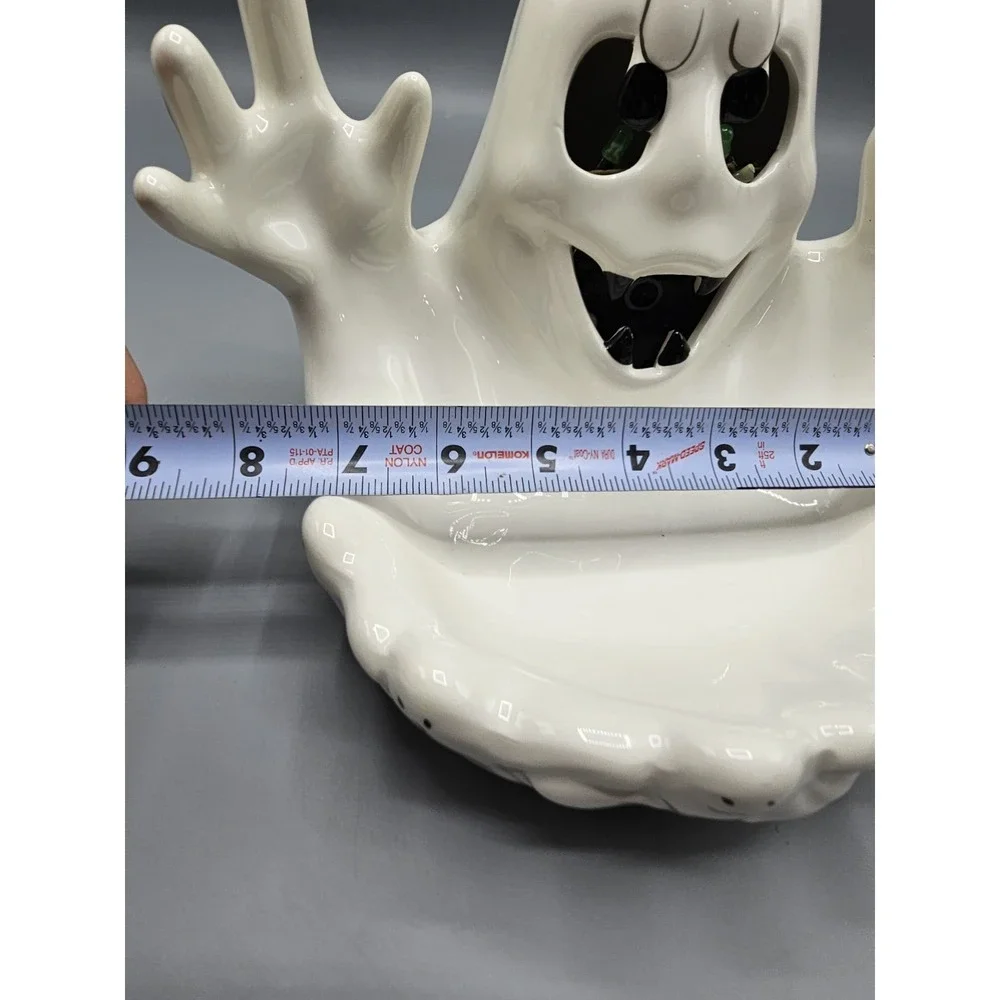 Vintage NCE 1992 Ghost Ceramic Halloween Candy Dish Bowl Boo! Lights Don't Work